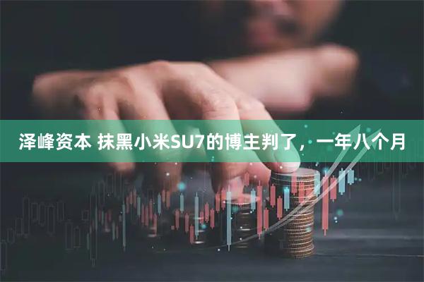泽峰资本 抹黑小米SU7的博主判了，一年八个月